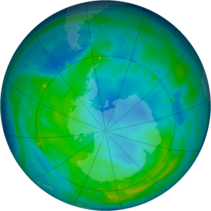 Antarctic ozone map for 06 May 2010
